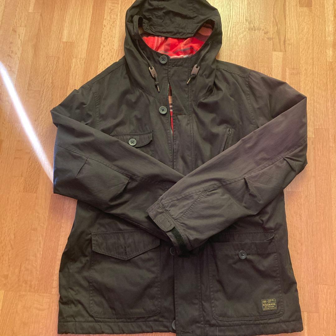 キスマークブラックマウンテンパーカー フード付きXL LL kissmark