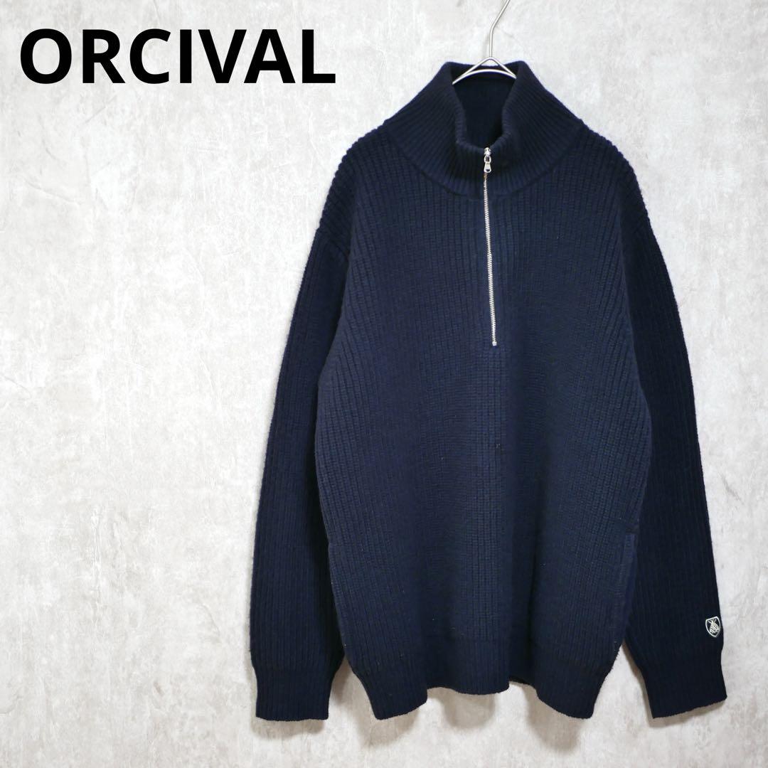 ORCIVAL メリノウール ハーフジップセーター