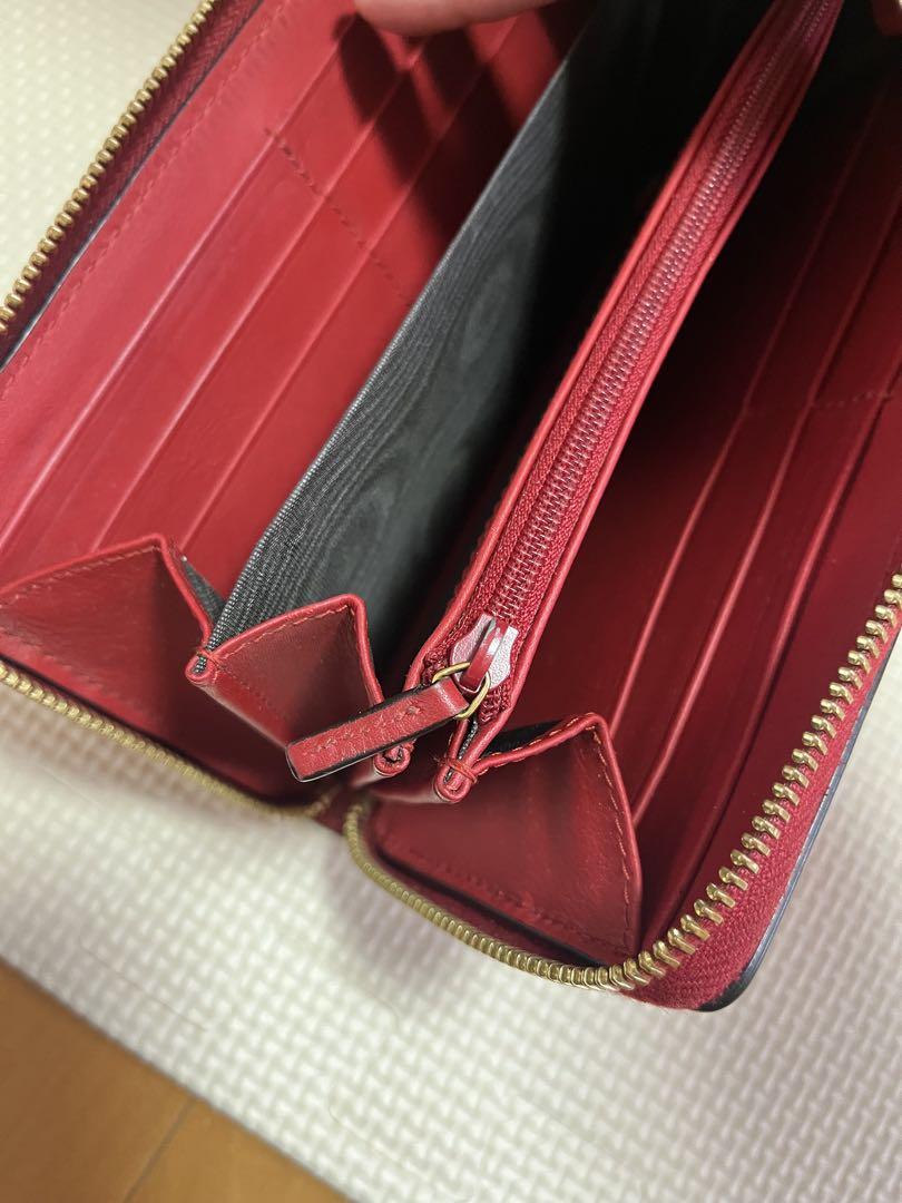GUCCI グッチ バンブー 長財布 レザー レッド ラウンドファスナー