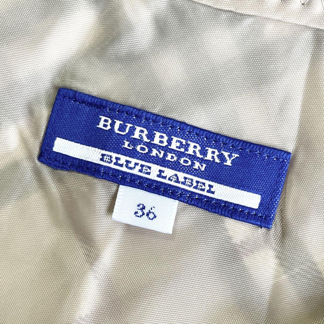 BURBERRY BLUE LABEL 日本製 伸縮 チェック柄 フレアスカート