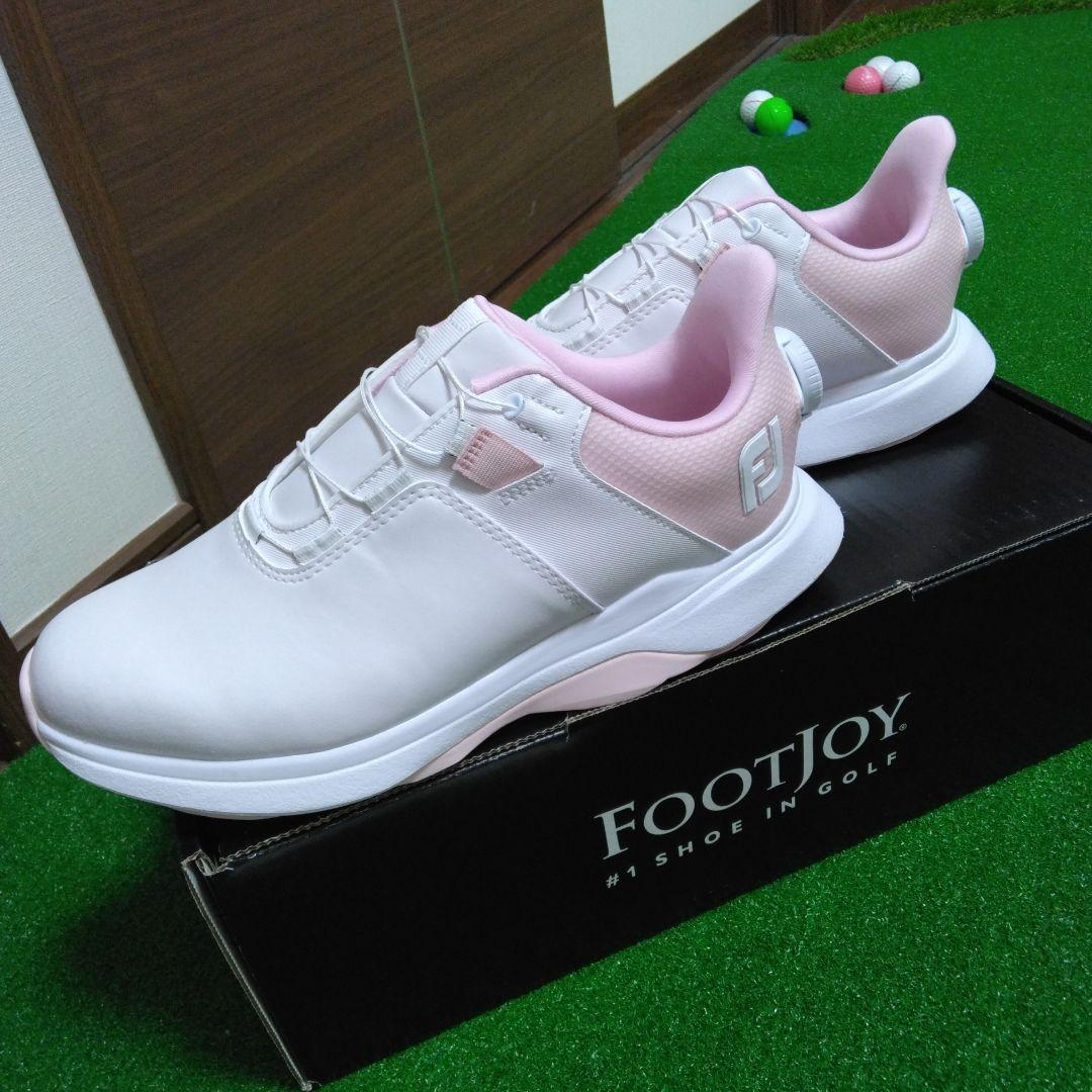 新品☆FOOTJOY ゴルフシューズ ホワイト/ピンク　23㎝　Wide