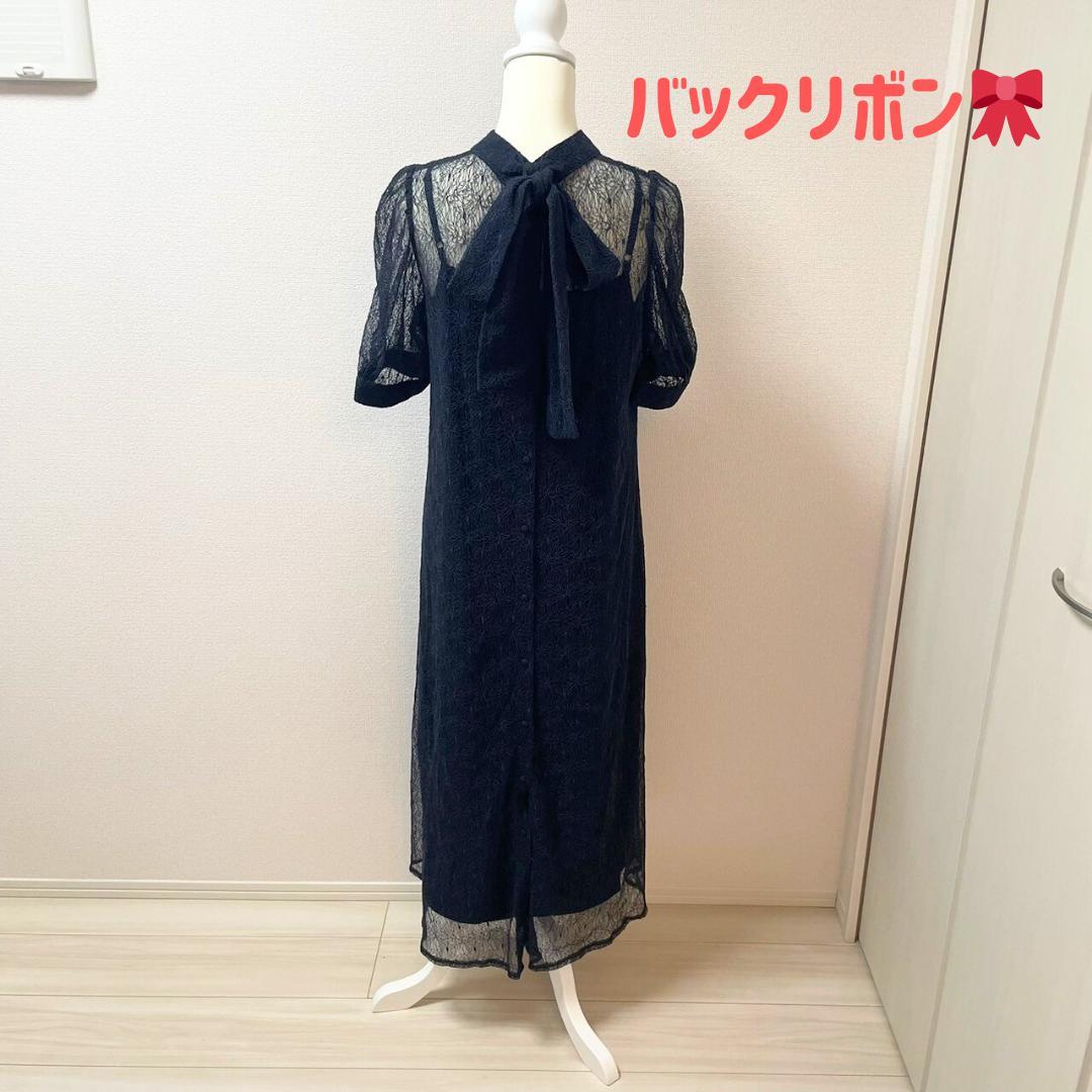 新品】MYLEPR 総レースAラインドレス／パーティードレス／リボン