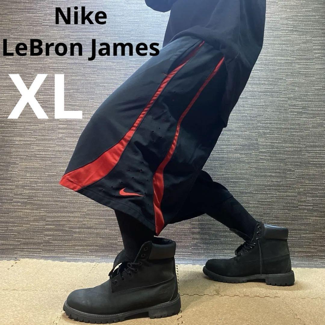 Nike LeBron James バスケットボールパンツ 黒赤　XL NBA