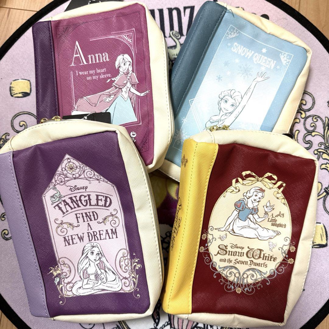 しまむら ディズニー プリンセス ブック型ポーチ 4点セット タグ付き 未使用品