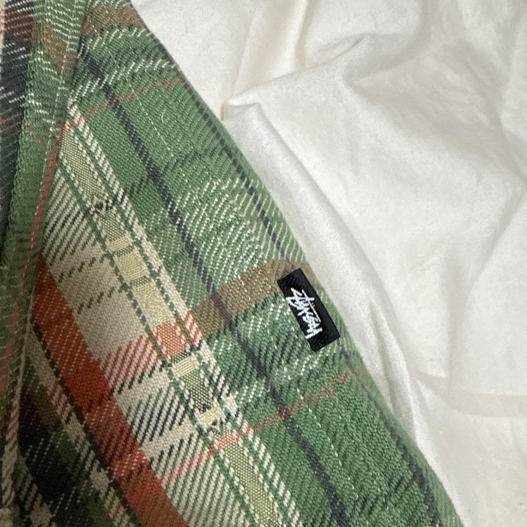 STUSSY DAN WASHED COTTON PLAID SHIRT