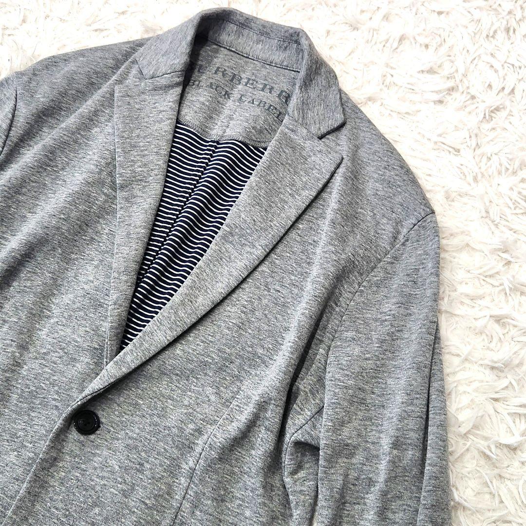 ✨美品✨バーバリーブラックレーベル❣️ニットジャケット　L　グレー　春夏物