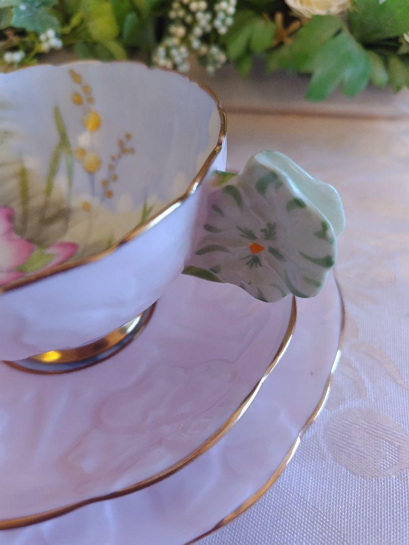 希少　英国　パラゴン　フラワーハンドル　睡蓮　トリオ