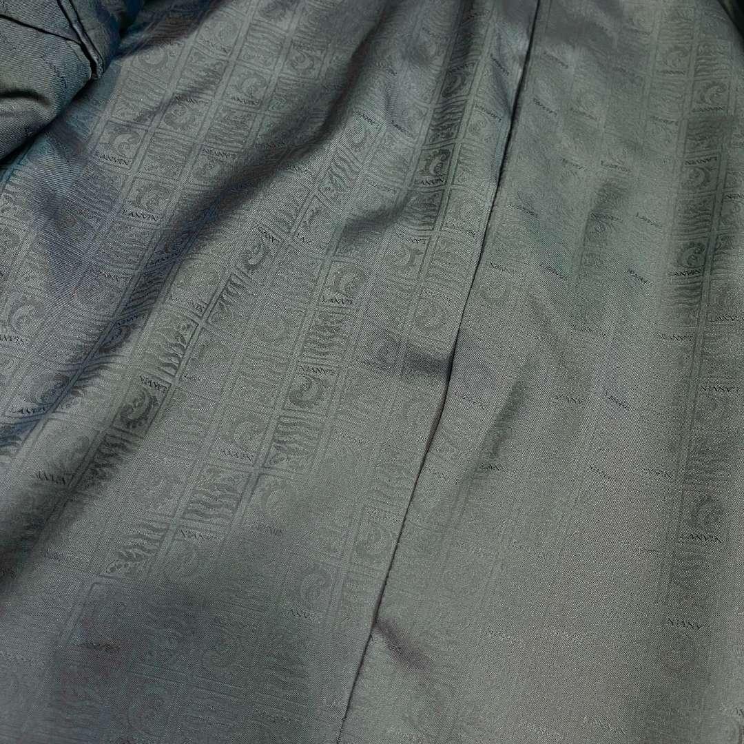 良品 LANVIN 2311 シルク100% テーラードジャケット ヘリンボーン