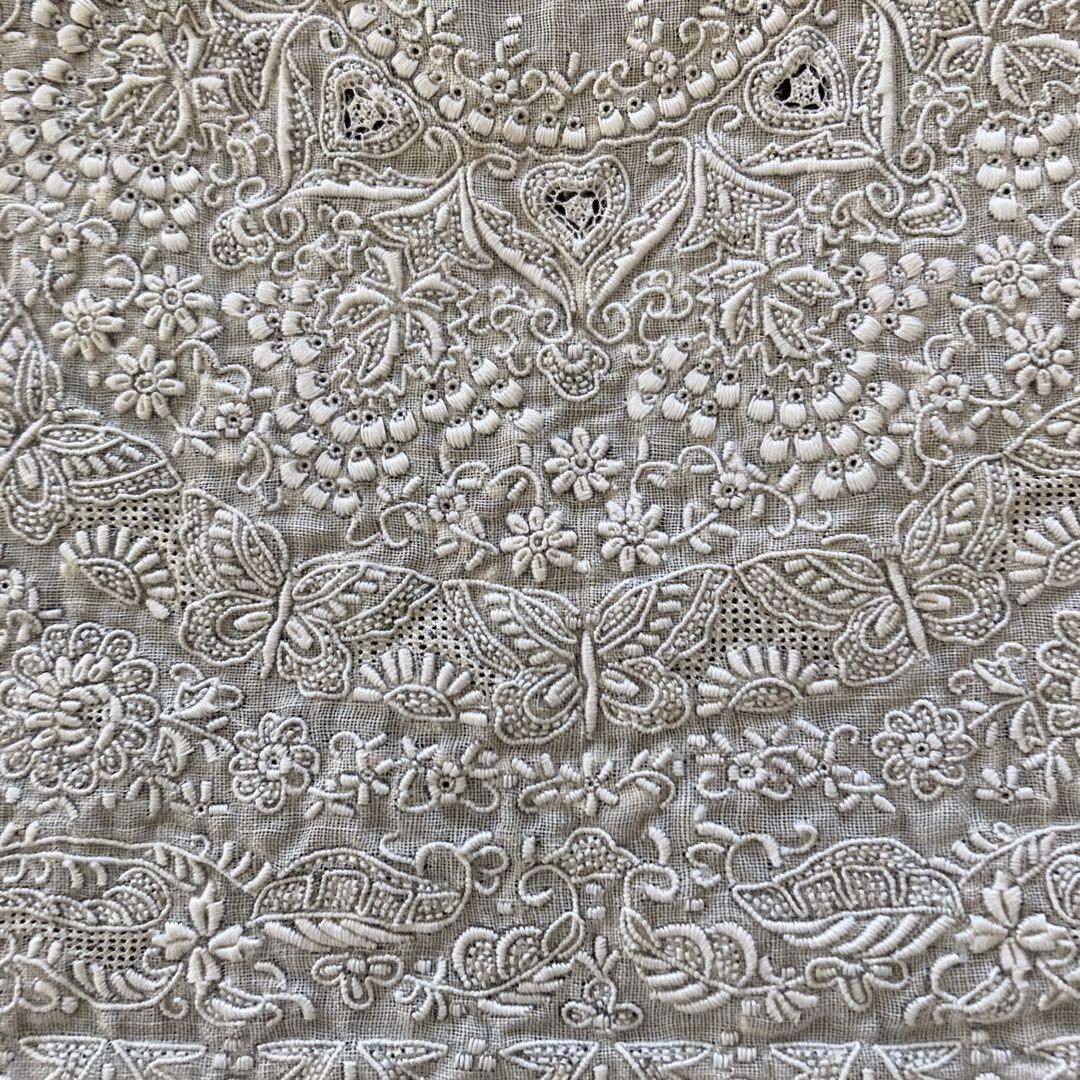 汕頭　ハンカチ　手刺繍　ヴィンテージ