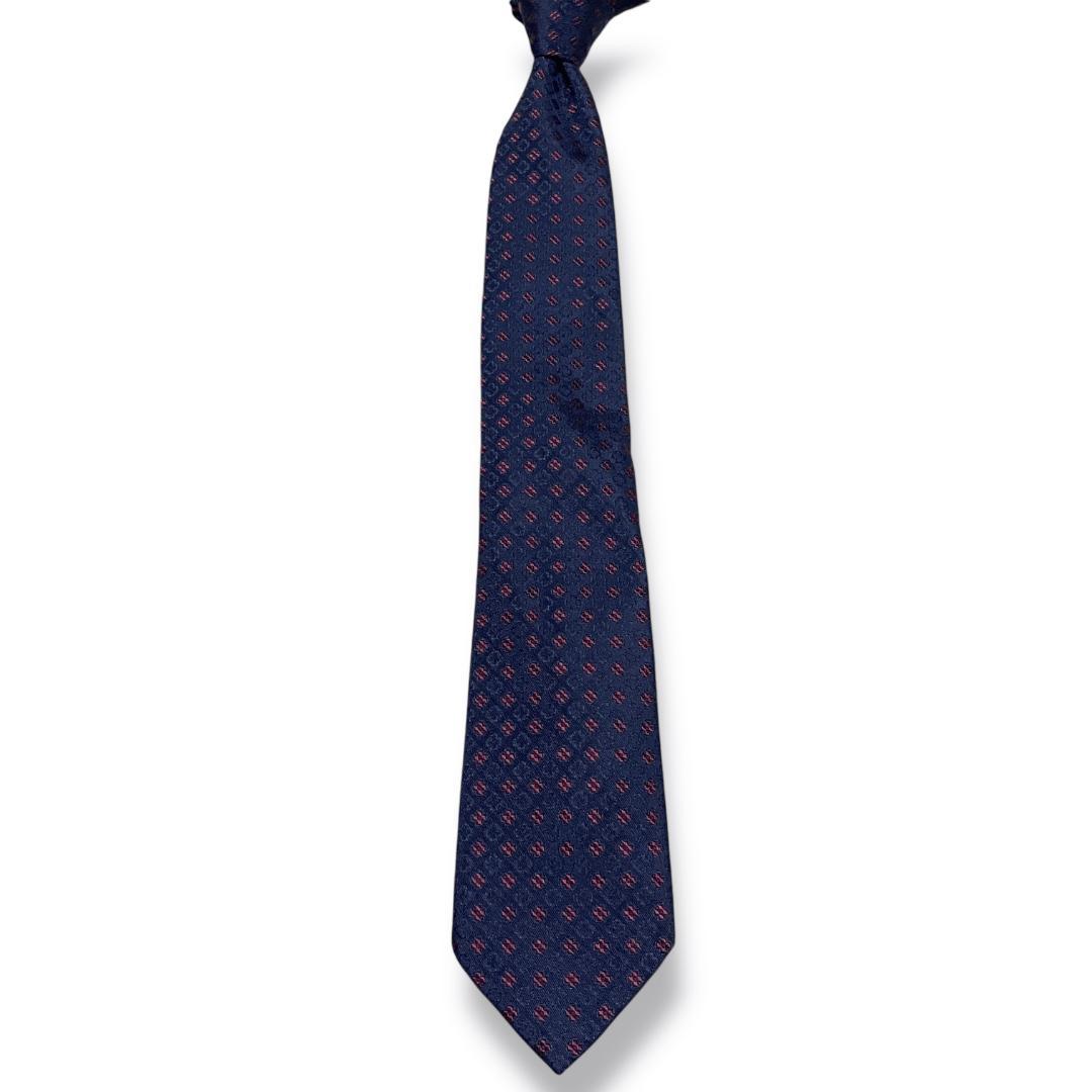 ブリオーニ ネクタイ【美品】 Brioni ブリオーニ O61D00 P9478 4060 ミッドナイトブルー系地