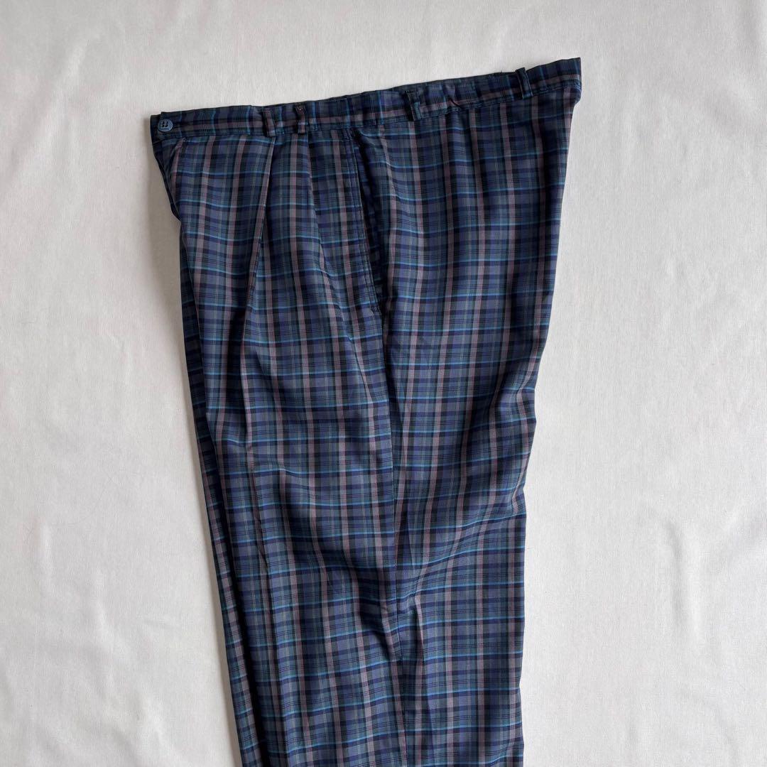 80s-90s EURO VINTAGE 2-tuck check slacks 80s-90s EURO VINTAGE 2-tuck check slacks