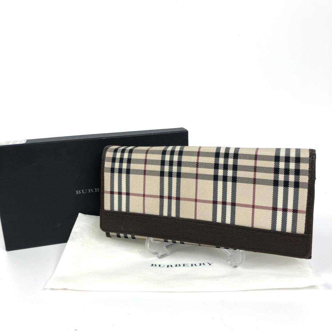 美品✨BURBERRY バーバリー 長財布 ノバチェック レザー 保存箱付き