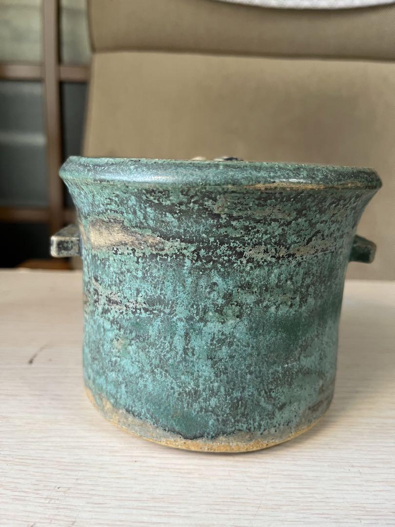 水指　茶道具　花器　アンティーク　陶芸　蓋つき