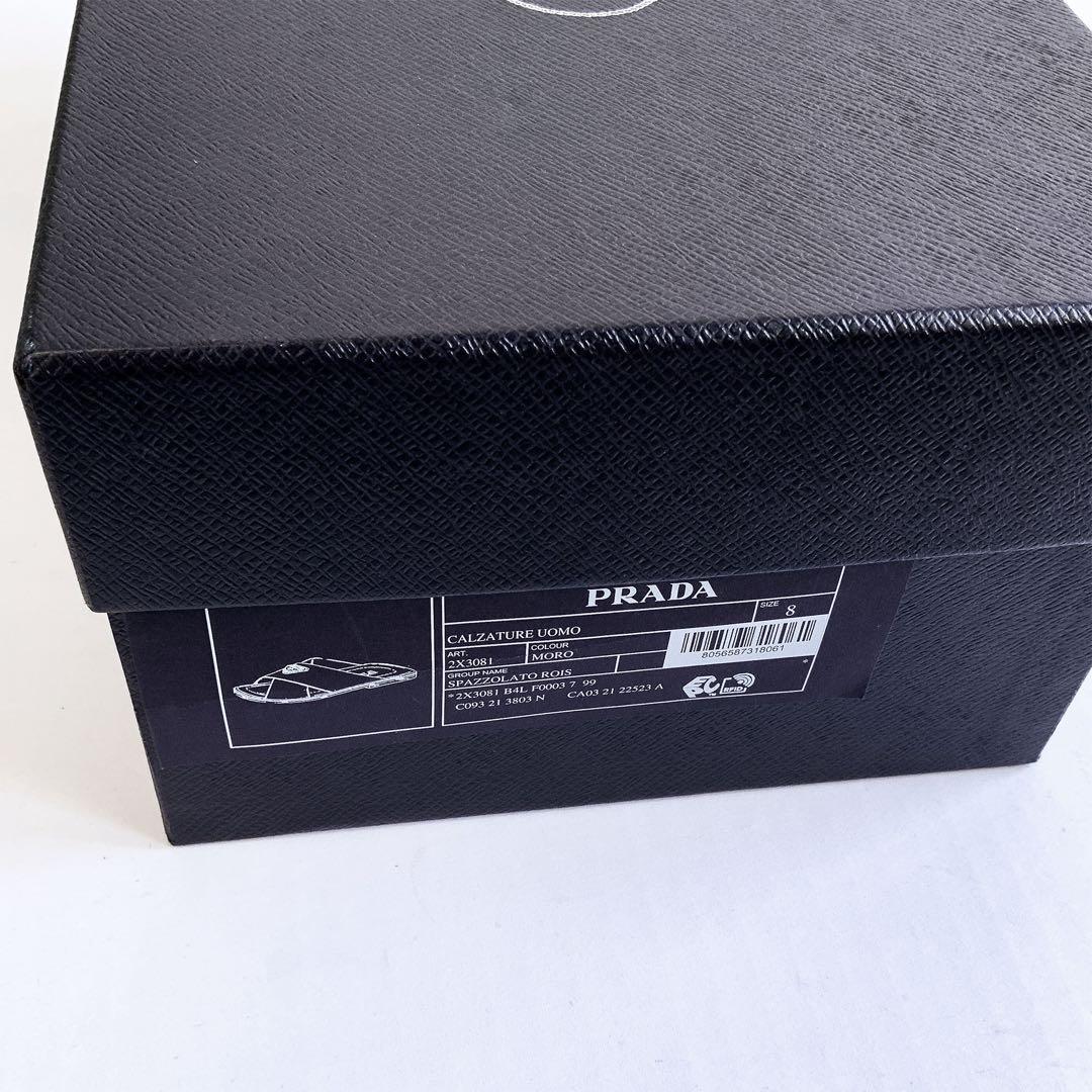 新品 PRADA プラダ ブラッシュドレザー サンダル ブラウン 27cm