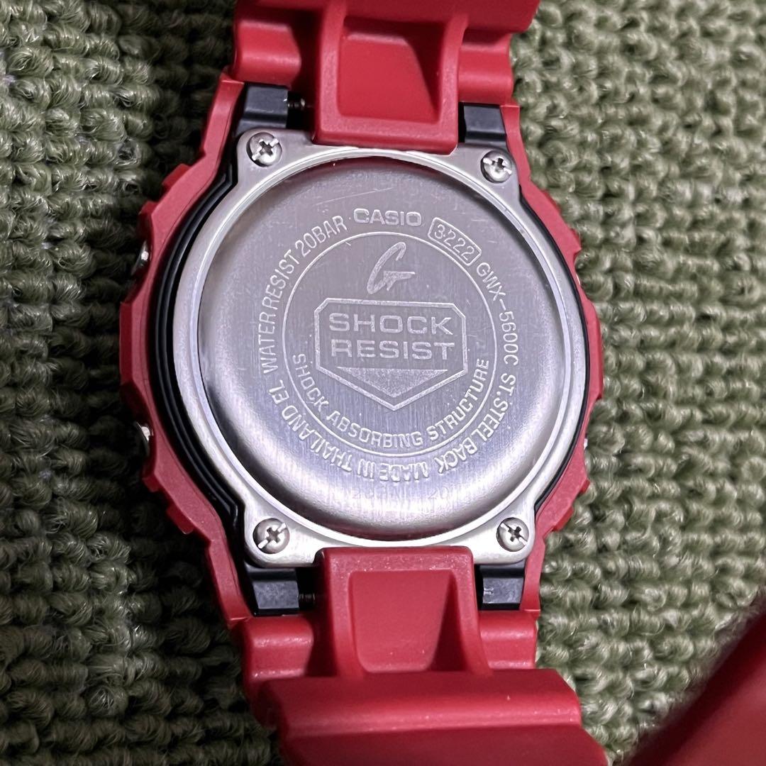 カシオ CASIO G-SHOCK GWX-5600C 電波ソーラー 赤 レッド