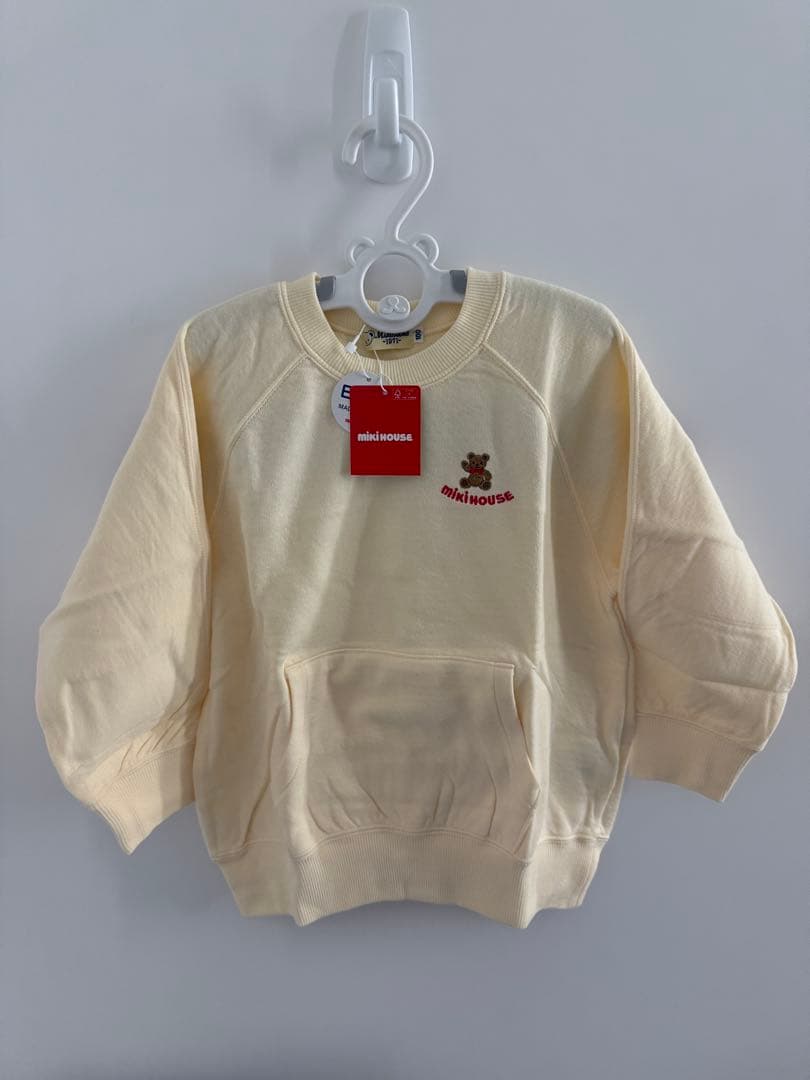 【美品】ミキハウスベア バックロゴトレーナー 100 子供 アイボリー 【美品】ミキハウスベア バックロゴトレーナー 100 子供 アイボリー