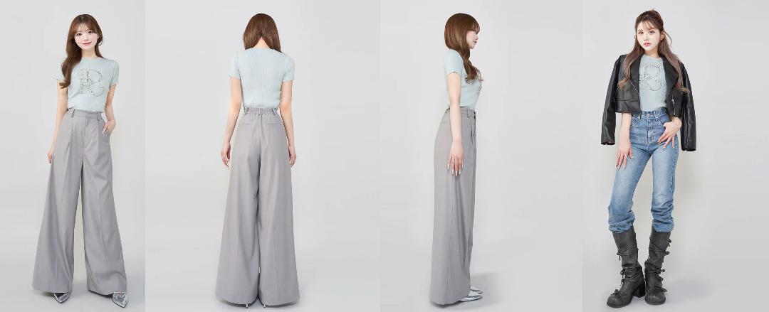 ダーリッチ darich DRビジューリブニットトップス ブラック BLK