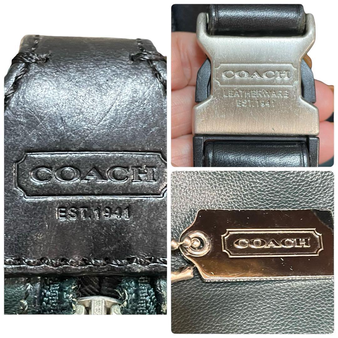 コーチ ボディバッグ トンプソン スリング レザー メンズ グリーン 70360