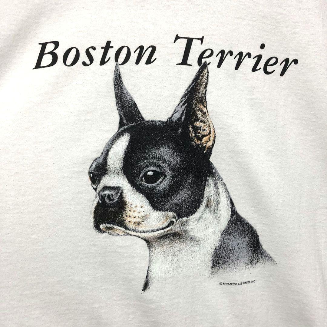 注目ショップ Tシャツ ビンテージ 犬プリント dog ボストンテリア11500