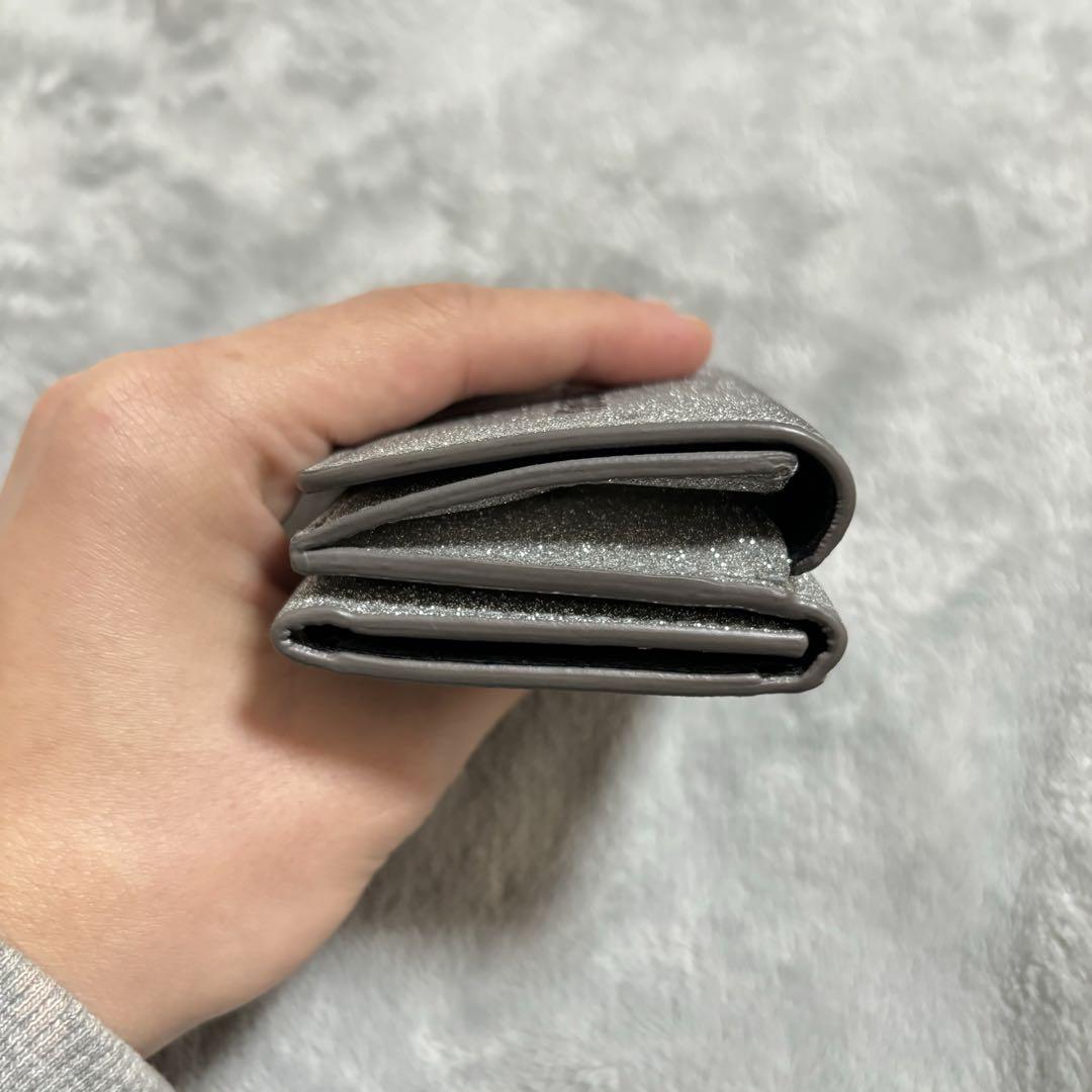F*様 BALENCIAGA 三つ折り財布　ラメ　財布　グリッター　シルバー
