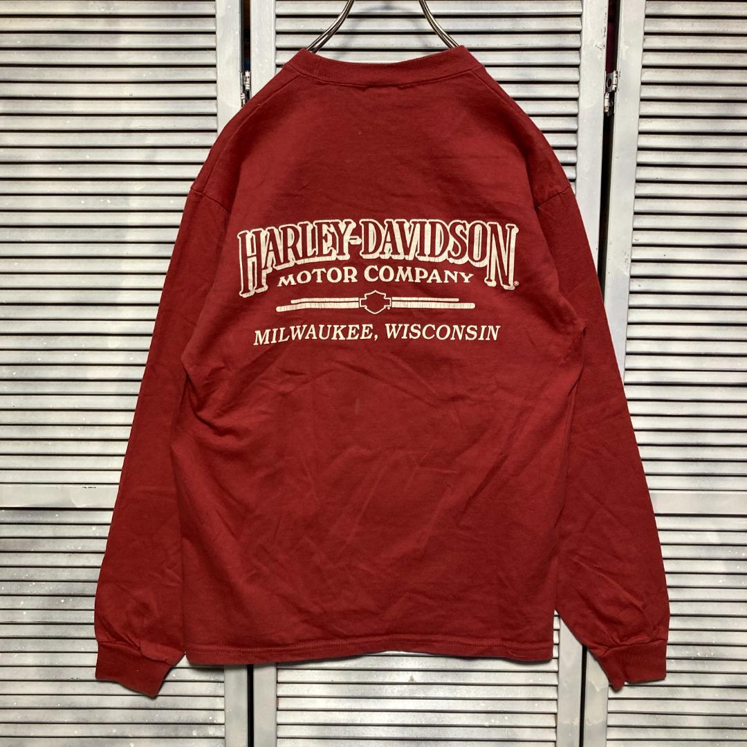 AHMK 1996年製 ビンテージ 古着 90s 赤 ハーレー ダビッドソン