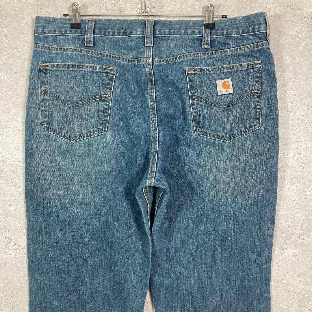 カーハート　ブルーデニム　ジーンズ　ビックサイズ　古着　W40 L30 裾上げ
