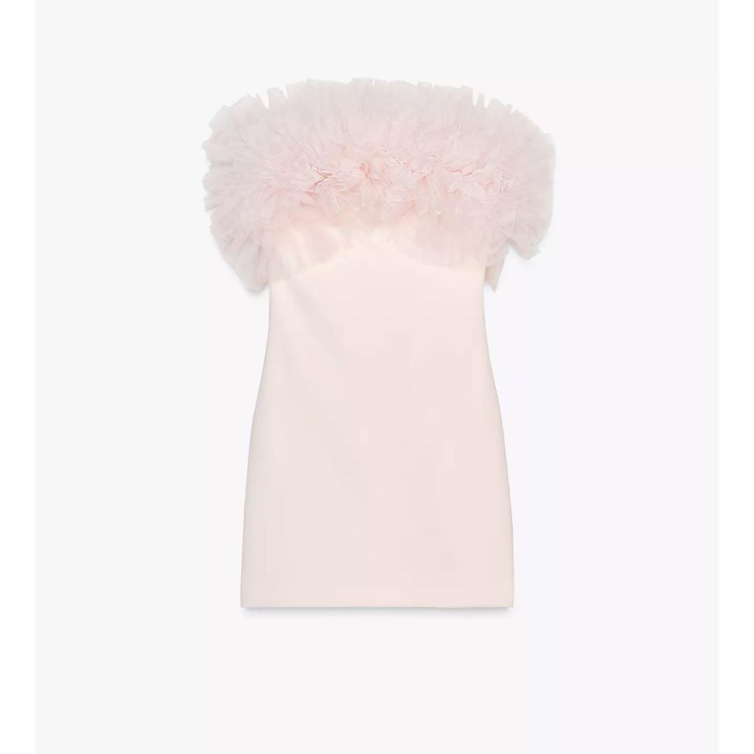 ZARA ボリュームチュールショートワンピース ZARA ボリュームチュールショートワンピース - メルカリ