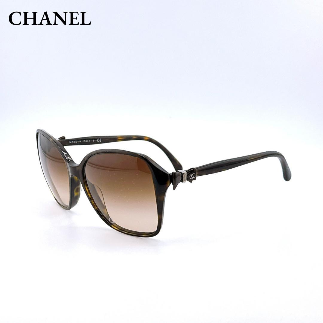 CHANEL サングラス ココマーク ダークブラウン　リボン レディース シャネル サングラス ココマーク リボン セルフレーム ブラウン