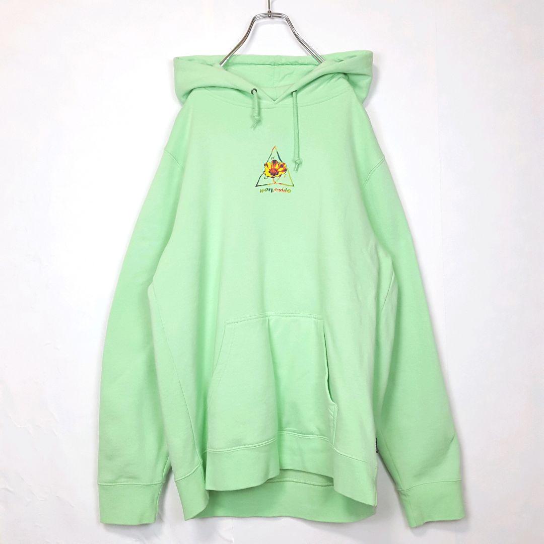 アースカラー 古着 緑 裏起毛 XL bvKNx-m22314377496 黄金サイズ HUF トライアングルロゴ 在庫人気