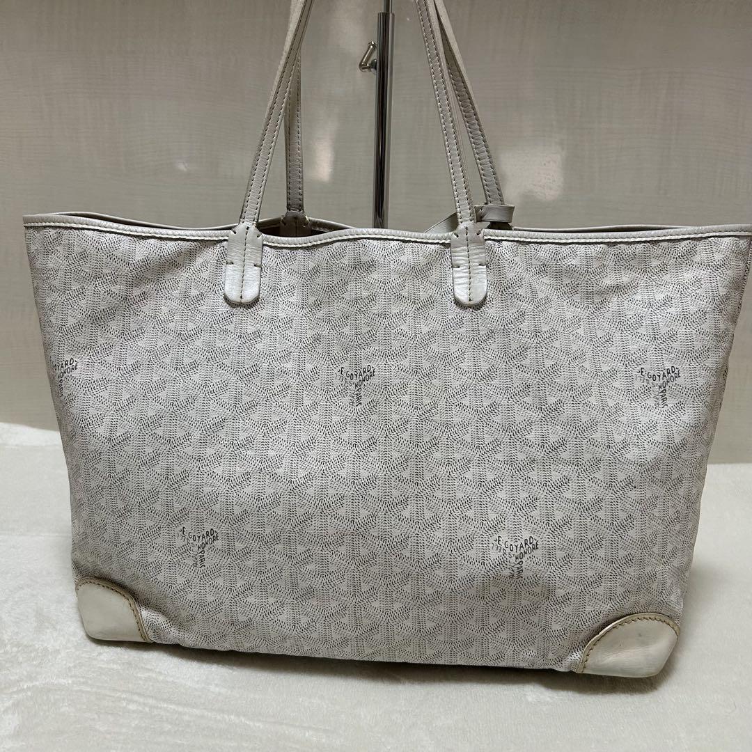 美品 GOYARD ゴヤール サンルイPM トートバッグ ホワイト 白ポーチ付き