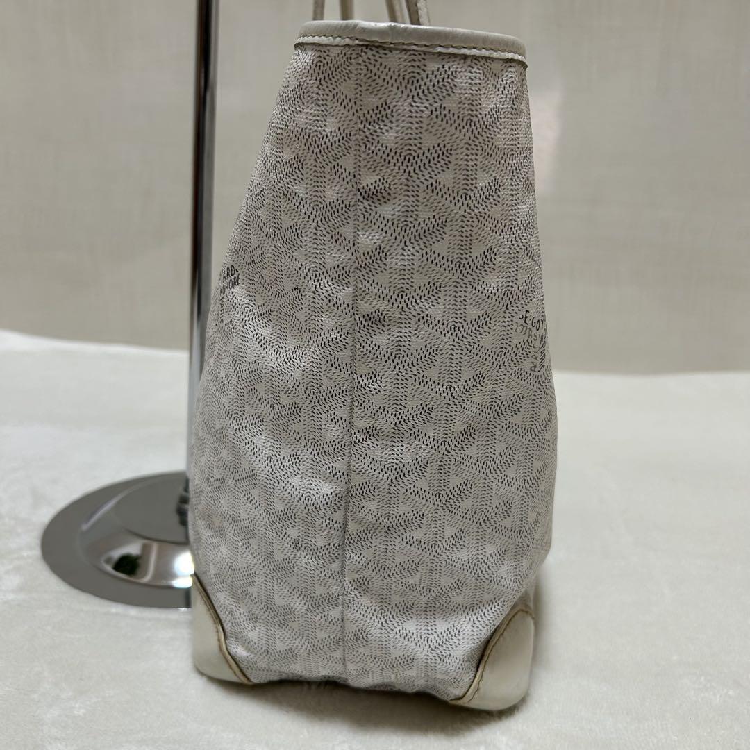 美品 GOYARD ゴヤール サンルイPM トートバッグ ホワイト 白ポーチ付き