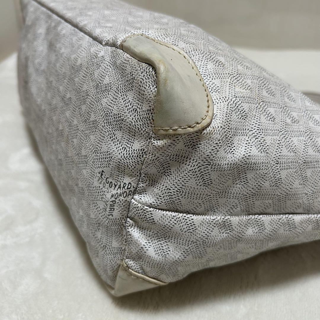 美品 GOYARD ゴヤール サンルイPM トートバッグ ホワイト 白ポーチ付き