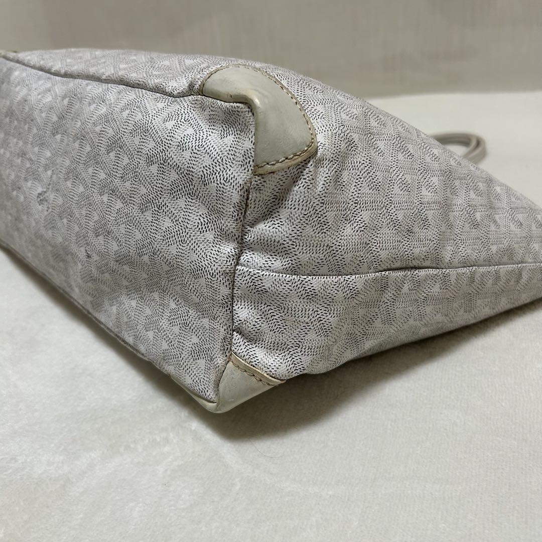 美品 GOYARD ゴヤール サンルイPM トートバッグ ホワイト 白ポーチ付き