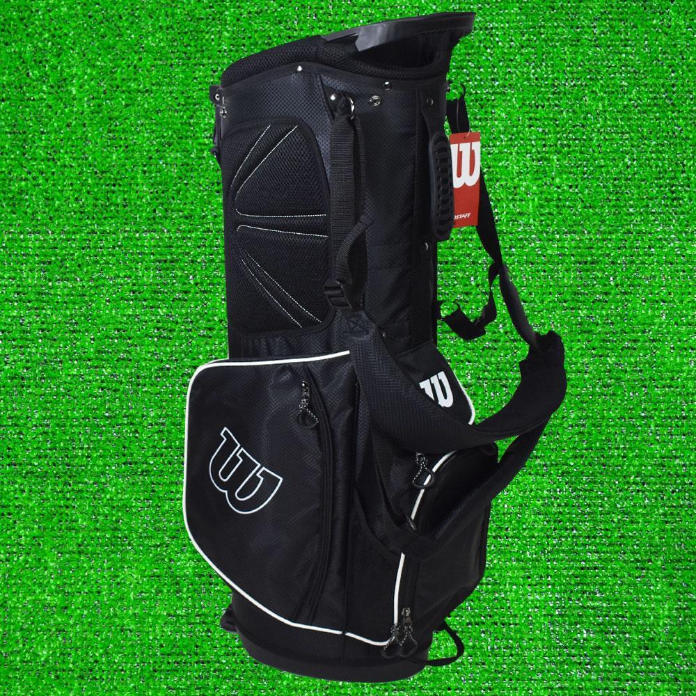 Wilson ウイルソン スタンド式 軽量キャディバッグ９型【ブラック】新品！