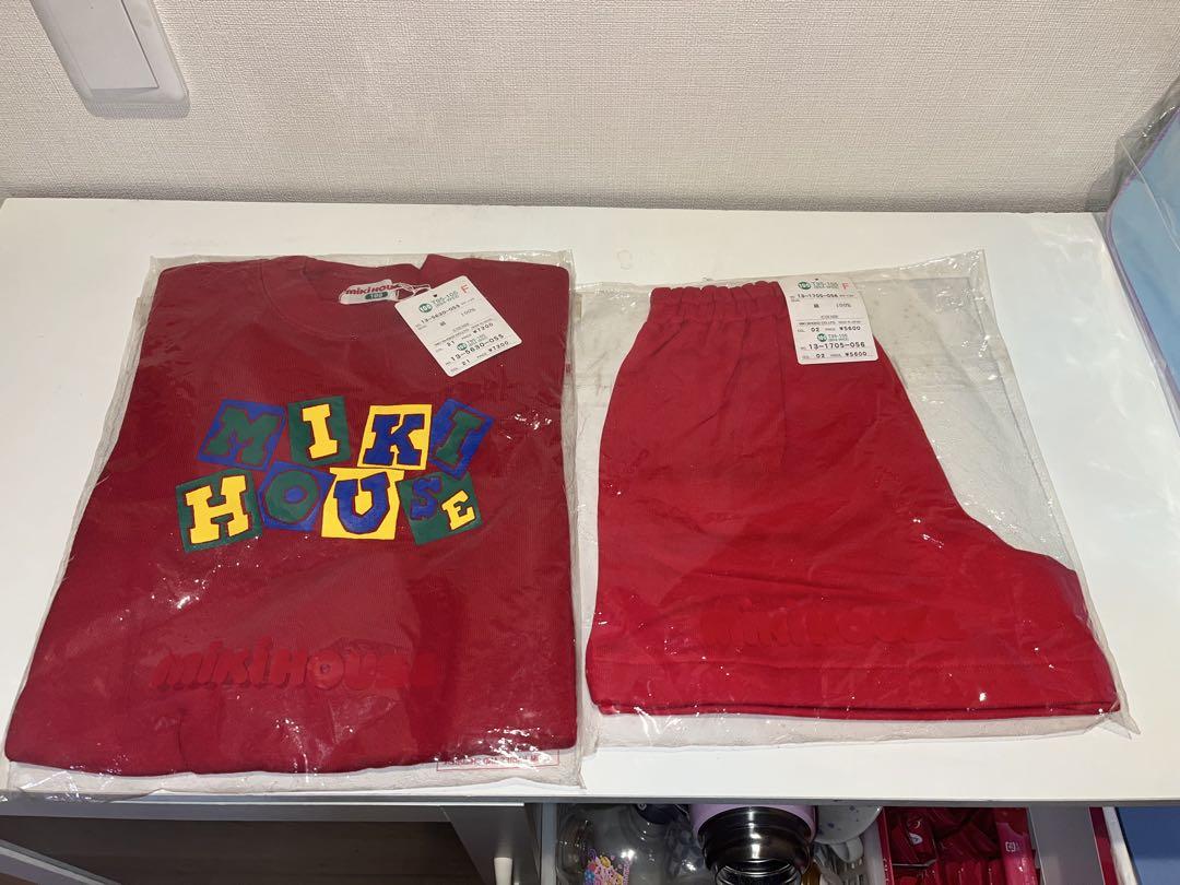 MIKI HOUSE 赤 Tシャツとパンツセット Fサイズ