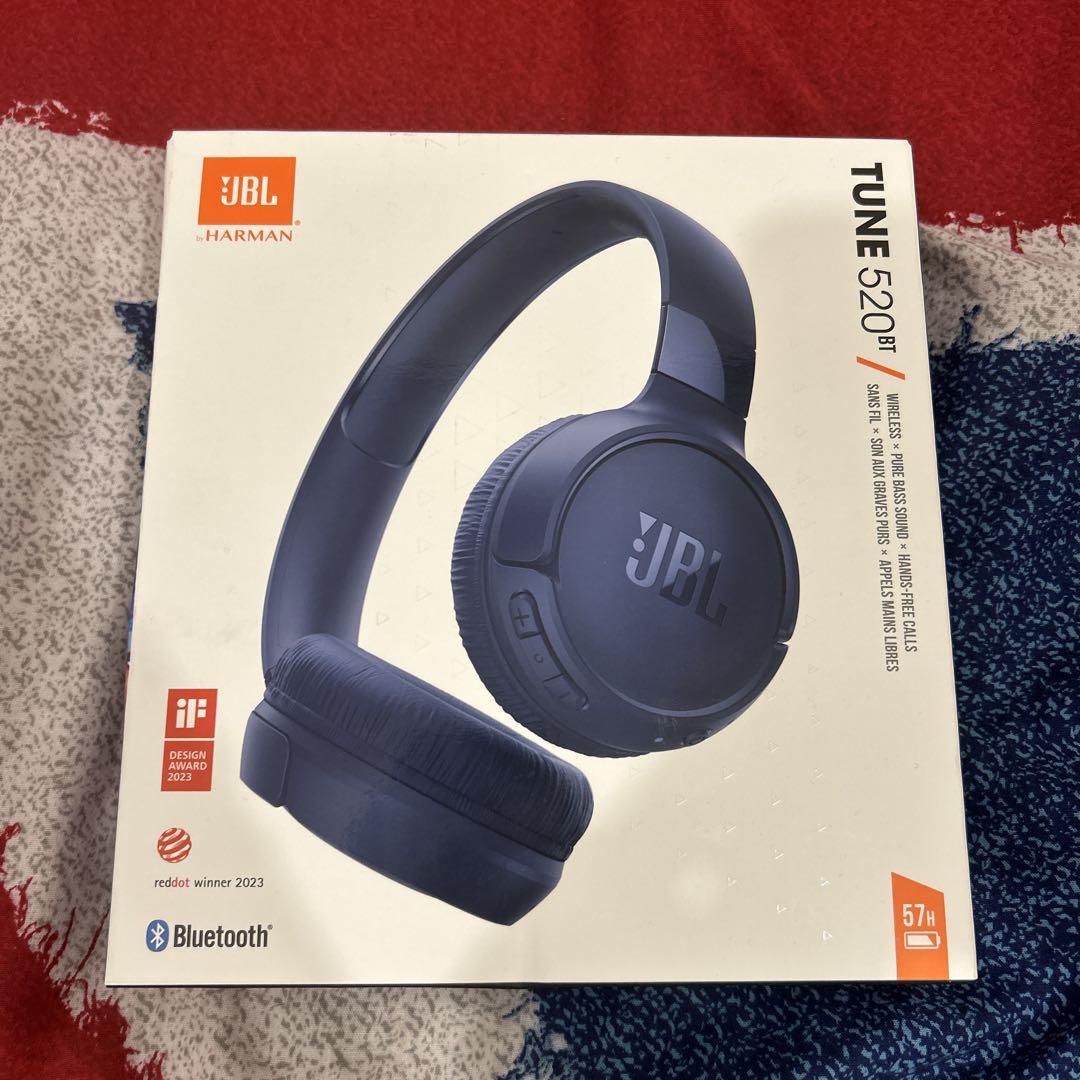 【新品未使用】JBL TUNE 520BT ワイヤレスヘッドフォン　ブルー