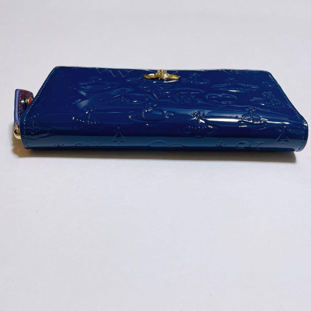 Vivienne Westwood ヴィヴィアン　青　ブルー　エナメル　長財布 Vivienne Westwood 長財布 ブルー 青 - メルカリ