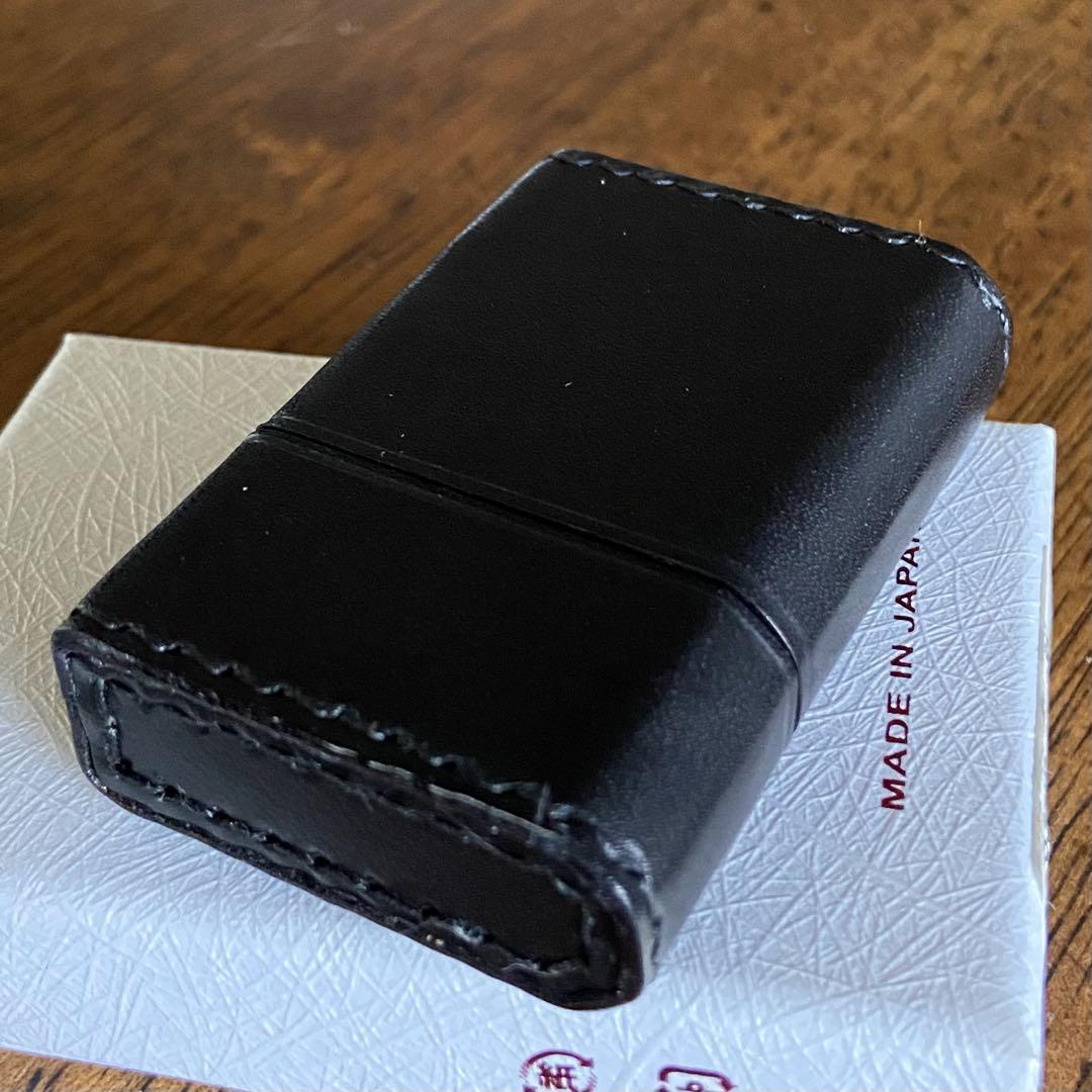 新品 低燃費 日本製 オイルライター ギアトップ 革巻 ブラック GEARTOP