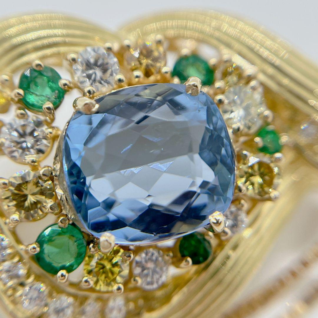 サンタマリア4.7ct  D0.45ct E0.45ct K18ネック ブローチ