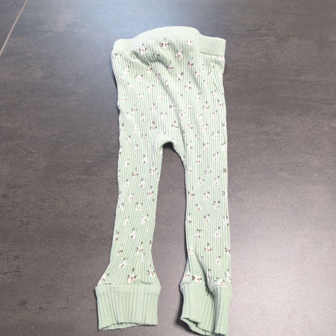 ミントグリーン花柄リブ編みセットアップ SHEIN 86cm