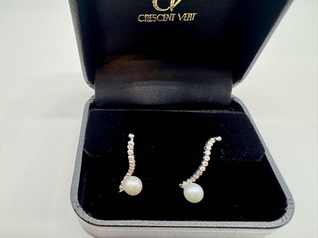 京セラ アコヤ真珠×ダイヤモンド ピアス PT900 検ミキモト 京セラ アコヤ真珠×ダイヤモンド ピアス PT900 検ミキモト