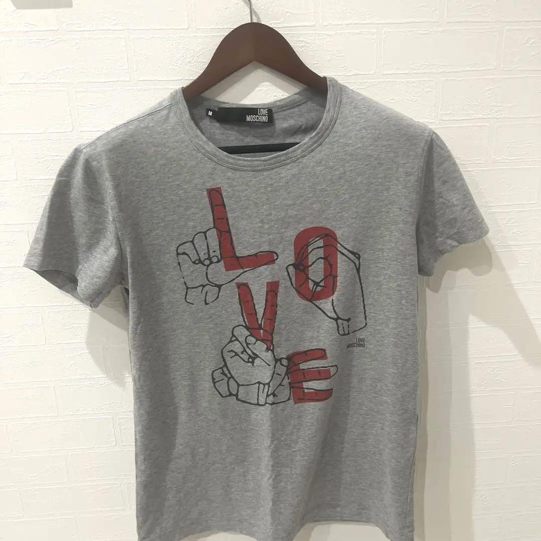 LOVE MOSCHINO 半袖Tシャツ Mサイズ ラブ手話 メンズ