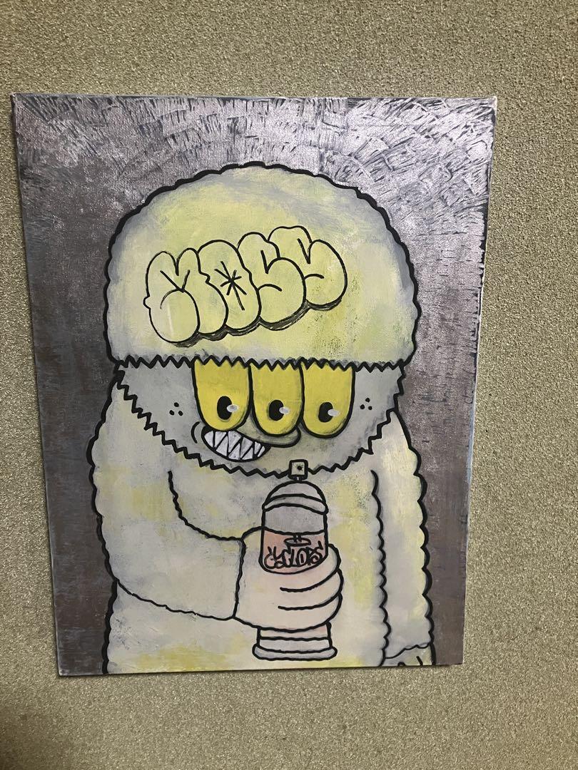 【NEW限定品】 ECONECO アートとネックレスのセット ハンドメイド 絵画