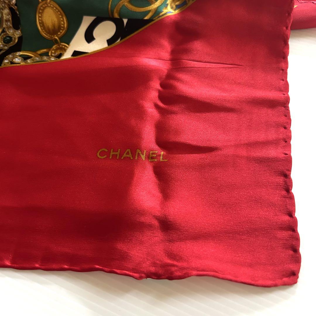 【美品】CHANEL シャネル シルク ココマーク コイン 大判スカーフ CHANEL シャネル スカーフ 未使用 シルク ココマーク 大判スカーフ
