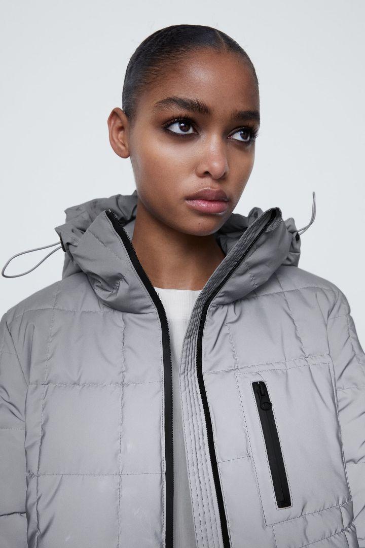 【１点のみ】ZARA　リフレクティブパフ　ダウンジャケット　XSサイズ　シルバー