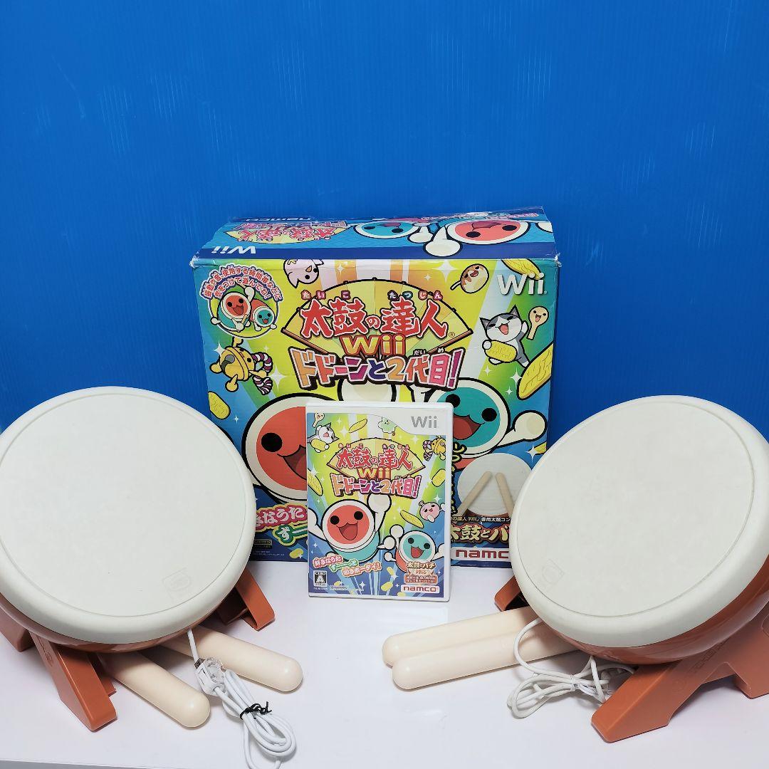 太鼓の達人 Wii ドドンと2代目箱付きセット タタコン2個とソフトセット