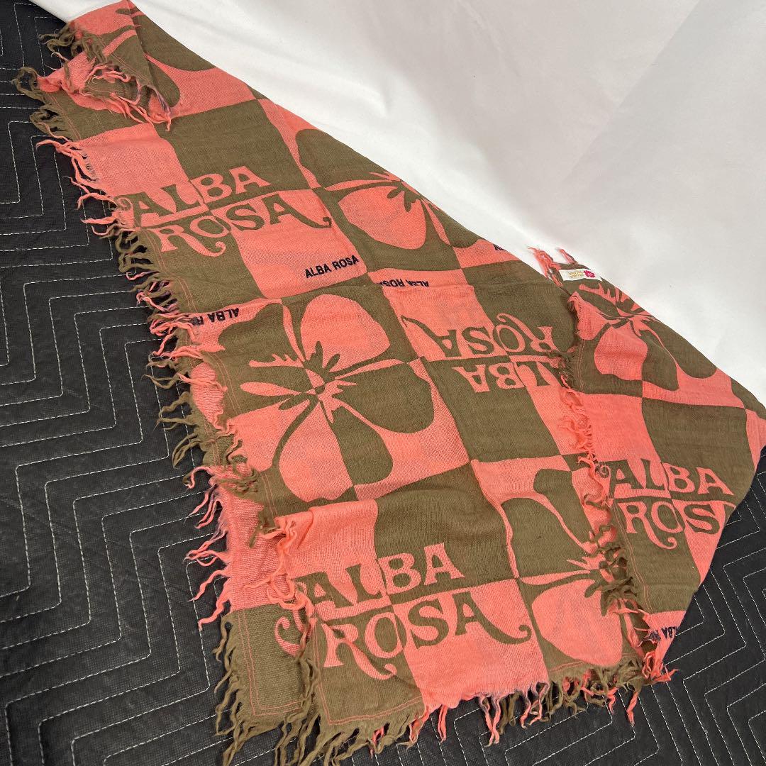セール新品 絶版 未使用 アルバローザ フリンジ付 パレオ 新升目 95cm×92cm jVkeX-m22360474399 代引不可