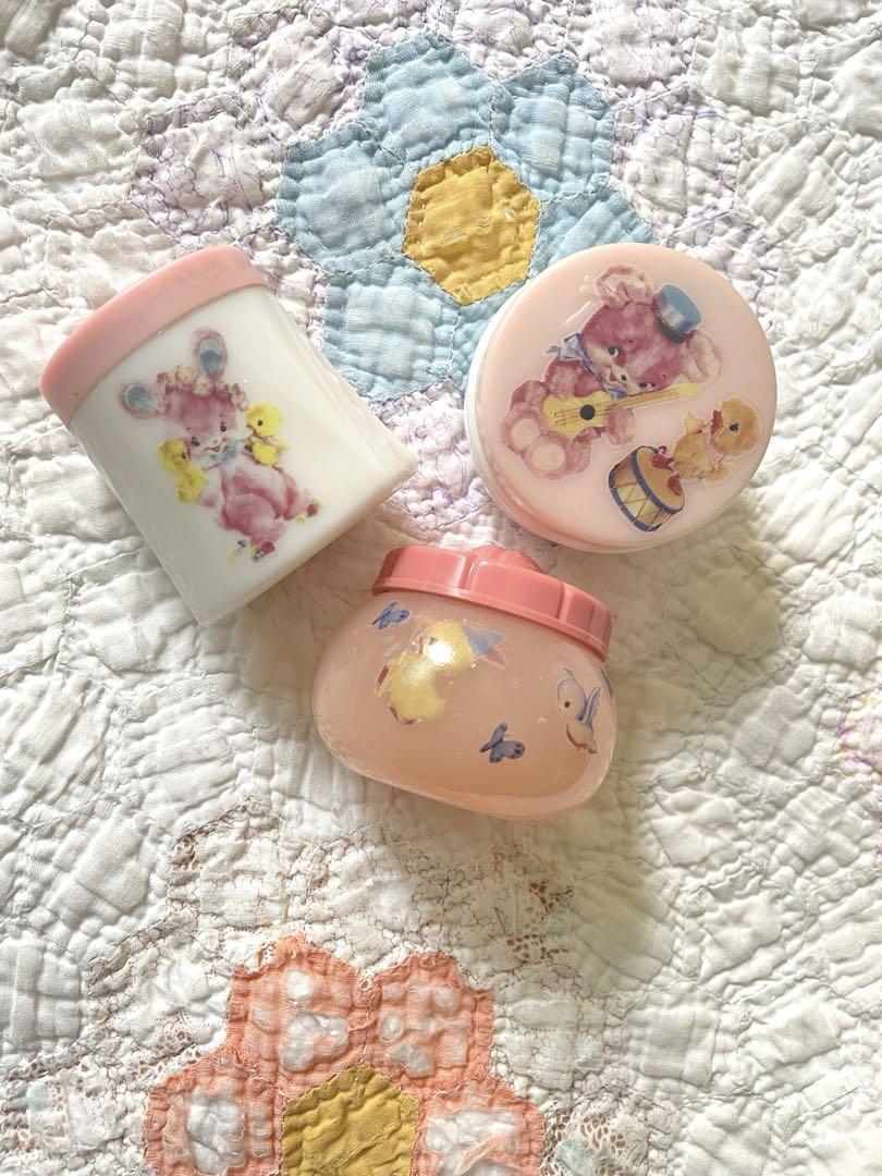 ヴィンテージクリーム瓶3個レトロアニマル·͜· ♡