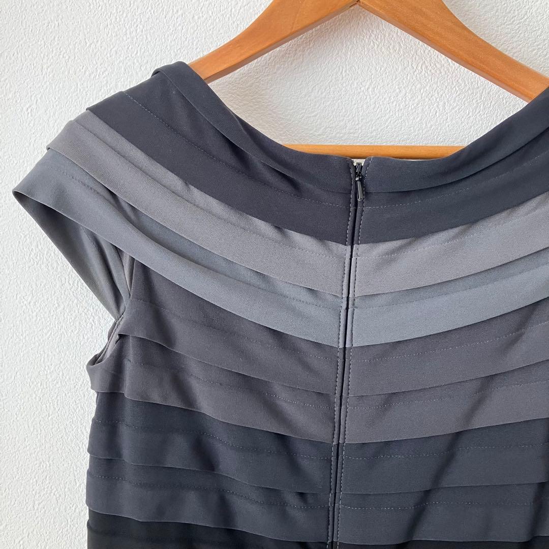 タダシショージ 美シルエット グラデーション ストレッチ ドレス ワンピース