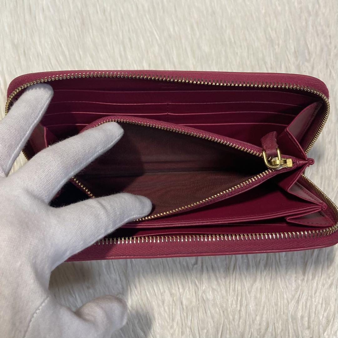 本日限定価格　美品　PRADA プラダ　ピンク　紫　長財布　ラウンドファスナー